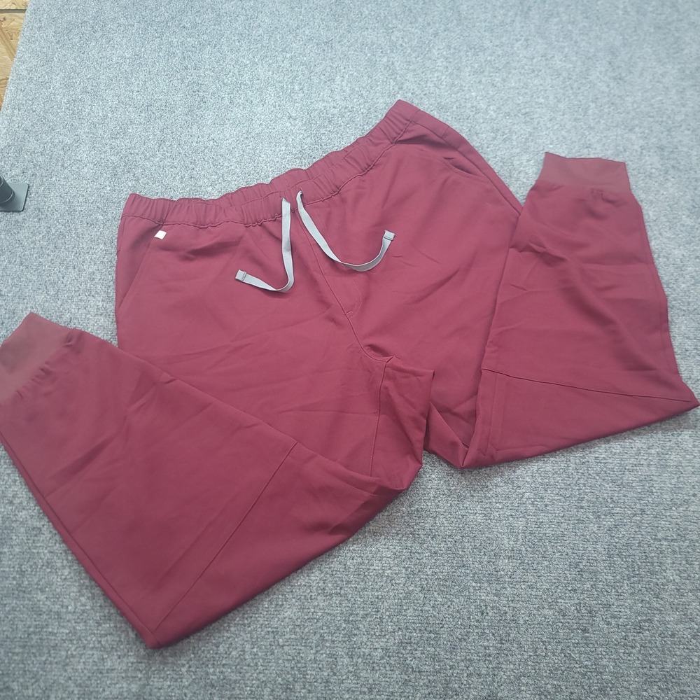 FIGS Technical Collection Burgundy Scrub Joggers XXL Style 1000203 Drawstring